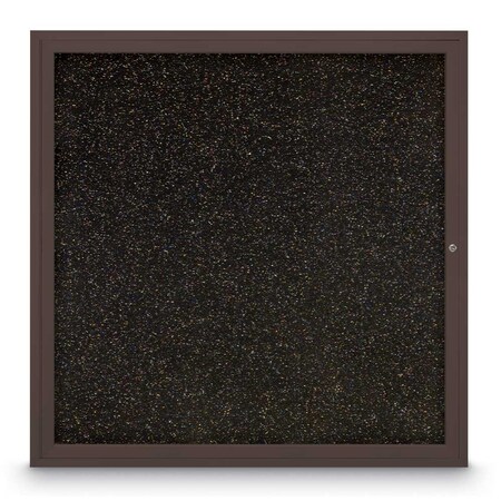 United Visual Products Sliding Door Indoor Enclosed Corkboard, 7 UV9027ACS-BLACK-FORBO